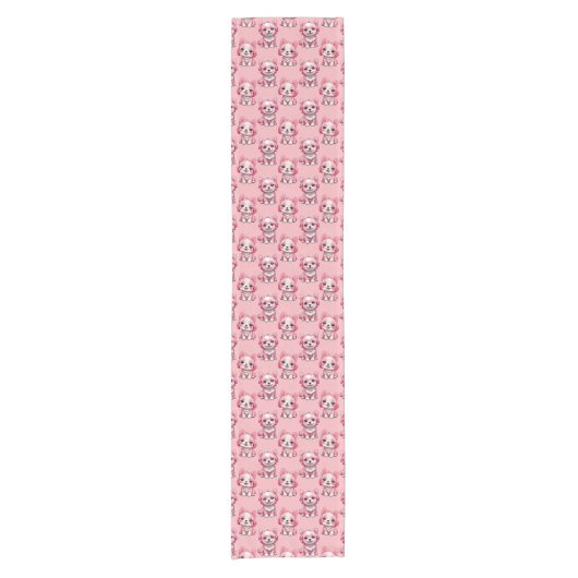 Chemin De Table Court Chiens roses mignons (Devant)