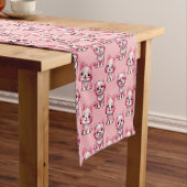 Chemin De Table Court Chiens roses mignons (In Situ)