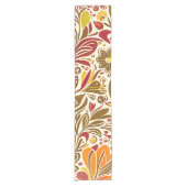 Chemin De Table Court Chocolat Brown Rouge Abstrait Floral Feuille Motif (Devant)