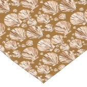 Chemin De Table Court Chocolat Coques de mer Brown et beige (Coin)