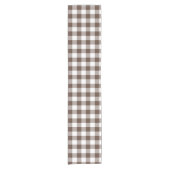 Chemin De Table Court Chocolate Brown Plaid Gingham Table Runner (Devant)