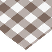 Chemin De Table Court Chocolate Brown Plaid Gingham Table Runner (Coin)