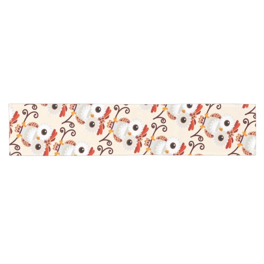 Chemin De Table Court Chouette douce mignonne (Horizontal)