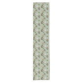 Chemin De Table Court Chouette en plumes mignonne Motif sur Sage Green (Devant)