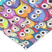 Chemin De Table Court Chouette face des oiseaux caricaturaux motif forêt (Coin)