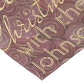 Chemin De Table Court Christmas Maroon Gold Stars 14 x 72 (Coin)