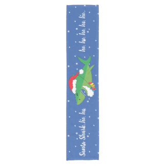 Chemin De Table Court Christmas Santa Shark Personalize 14 x 72