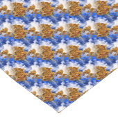 Chemin De Table Court Ciel Bleu Et Nuages Motif D'Art Abstrait (Coin)