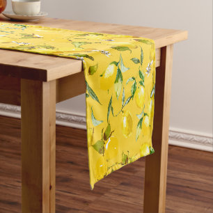 Chemin De Table Court citrons d'aquarelle 8