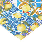 Chemin De Table Court Citrons, Méditerranée, majolica, tuiles italiennes (Coin)