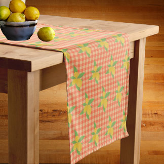 Chemin De Table Court Citrons sacs d'alimentation vintage décolorés à ca