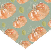 Chemin De Table Court Citrouille d'aquarelle orange et verte (Coin)