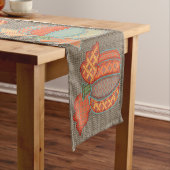 Chemin De Table Court Citrouilles de patchwork sur Faux Burlap Table Run (In Situ)