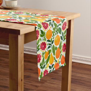 Chemin De Table Court Citrus, poires et Motif Feuille