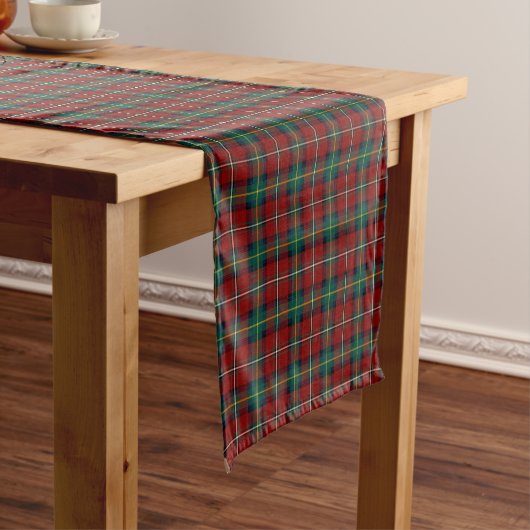 Chemin De Table Court Clan Boyd Red et Green Scottish Tartan (In Situ)