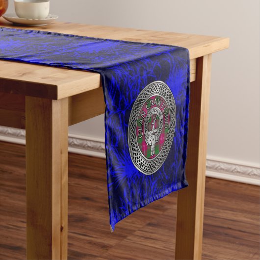 Chemin De Table Court Clan Crawford Crest & Tartan Knot (In Situ)