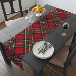 Chemin De Table Court Clan rouge rouge rouge rouge plaid Stewart Tartan