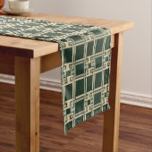 Chemin De Table Court Classic Forest Green Greek Key Pattern (In Situ)