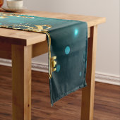 Chemin De Table Court Clés squelette antiques sur fond vert (In Situ)