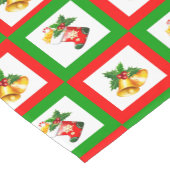 Chemin De Table Court Cloches de Noël rouges blanc (Coin)