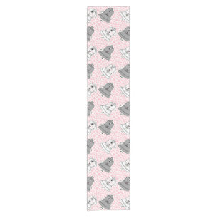 Chemin De Table Court Cloches mariages Au Coeur Rose, Musicien