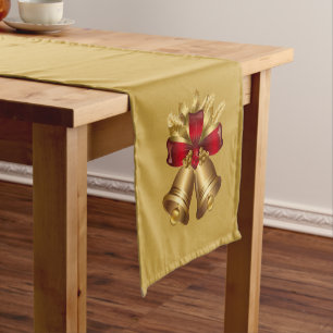 Chemin De Table Court Cloches Runner-Gold de table de vacances