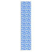 Chemin De Table Court Cobalt Bleu et Blancs (Devant)