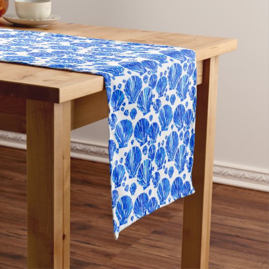 Chemin De Table Court Cobalt Bleu et Blancs (In Situ)