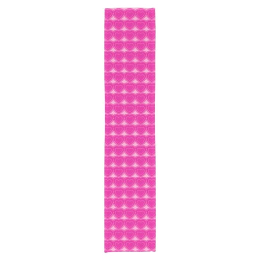 Chemin De Table Court Coeurs Abstraits modernes - Fuchsia rose (Devant)