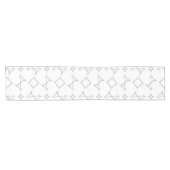 Chemin De Table Court Coeurs blancs Diamant d'argent (Horizontal)