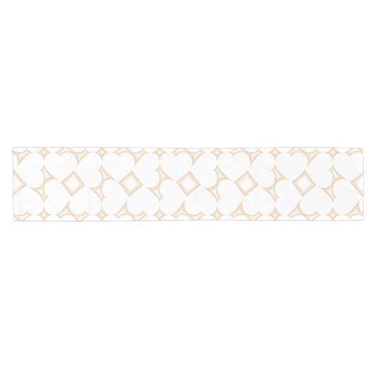 Chemin De Table Court Coeurs blancs Tan Diamond (Horizontal)