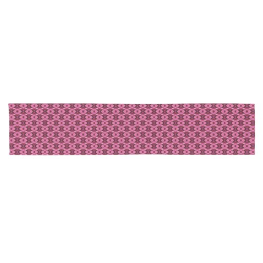 Chemin De Table Court Coeurs Damas roses (Horizontal)