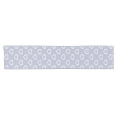 Chemin De Table Court Coeurs de lune 3e anniversaire gris bleu (Horizontal)