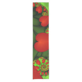 Chemin De Table Court Coeurs rouges Lime vert Moderne Art Abstrait fract (Devant)