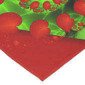 Chemin De Table Court Coeurs rouges Lime vert Moderne Art Abstrait fract (Coin)