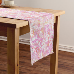 Chemin De Table Court Collage de plage nautique Hot Pink ID840