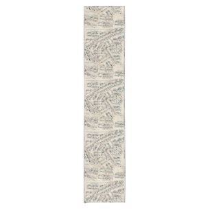Chemin De Table Court Collage vintage de papier de musique de feuille