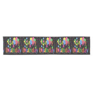 Chemin De Table Court Colorful Joyeux Anniversaire Coureur de table de f