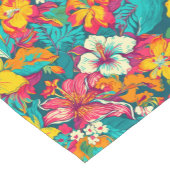 Chemin De Table Court Colorful Tropical Flowers Pattern (Coin)