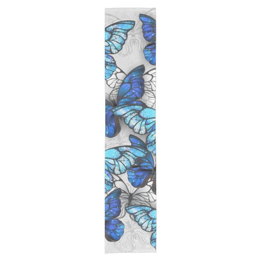 Chemin De Table Court Composition des papillons blancs et bleus (Devant)