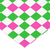 Chemin De Table Court Conception à carreaux rose blanc vert (Coin)