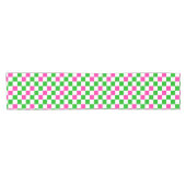 Chemin De Table Court Conception à carreaux rose blanc vert (Horizontal)