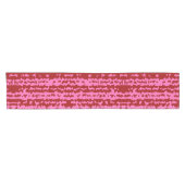 Chemin De Table Court Conception Abstraite Irrégulière Rose Marron Rouge (Horizontal)