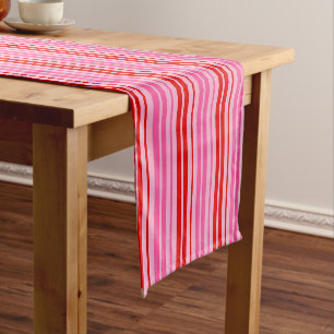 Chemin De Table Court Conception de bandes verticales rose bubble gum ro