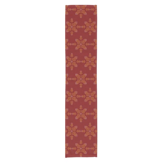 Chemin De Table Court Conception de Kolam minimal rouge d'Inde du Sud (Devant)