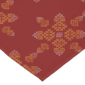 Chemin De Table Court Conception de Kolam minimal rouge d'Inde du Sud (Coin)