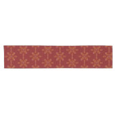 Chemin De Table Court Conception de Kolam minimal rouge d'Inde du Sud (Horizontal)