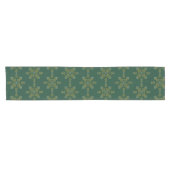 Chemin De Table Court Conception de Kolam minimal sud-indienne verte (Horizontal)
