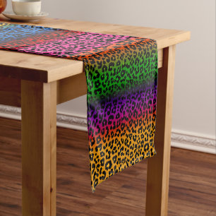 Chemin De Table Court Conception de motif imprimé animal léopard coloré