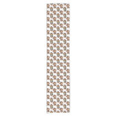 Chemin De Table Court Conception de motif singe blanc  (Devant)